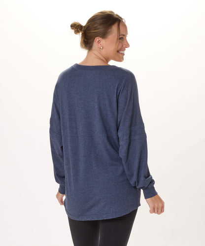 Boxercraft BW3514 Women's Pom Pom Jersey - Denim - Back | Denim