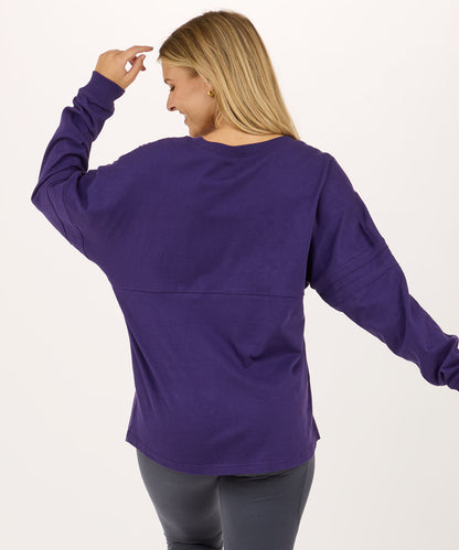 Boxercraft BW3514 Women's Pom Pom Jersey - Purple - Back | Purple