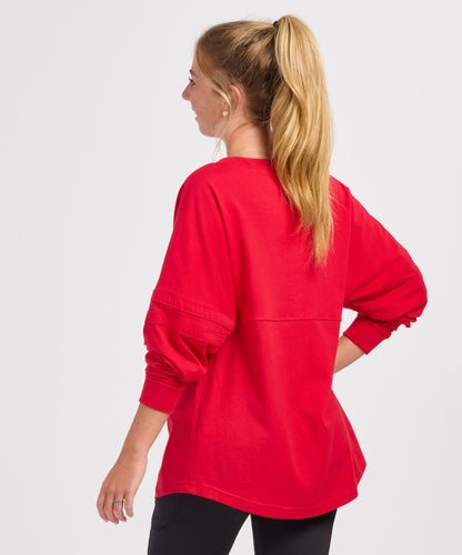 Boxercraft BW3514 Women's Pom Pom Jersey - True Red - Back | True Red