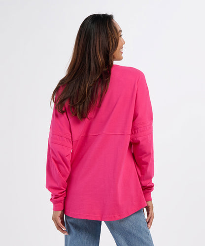 Boxercraft BW3514 Women's Pom Pom Jersey - Cosmic Pink - Back | Cosmic Pink