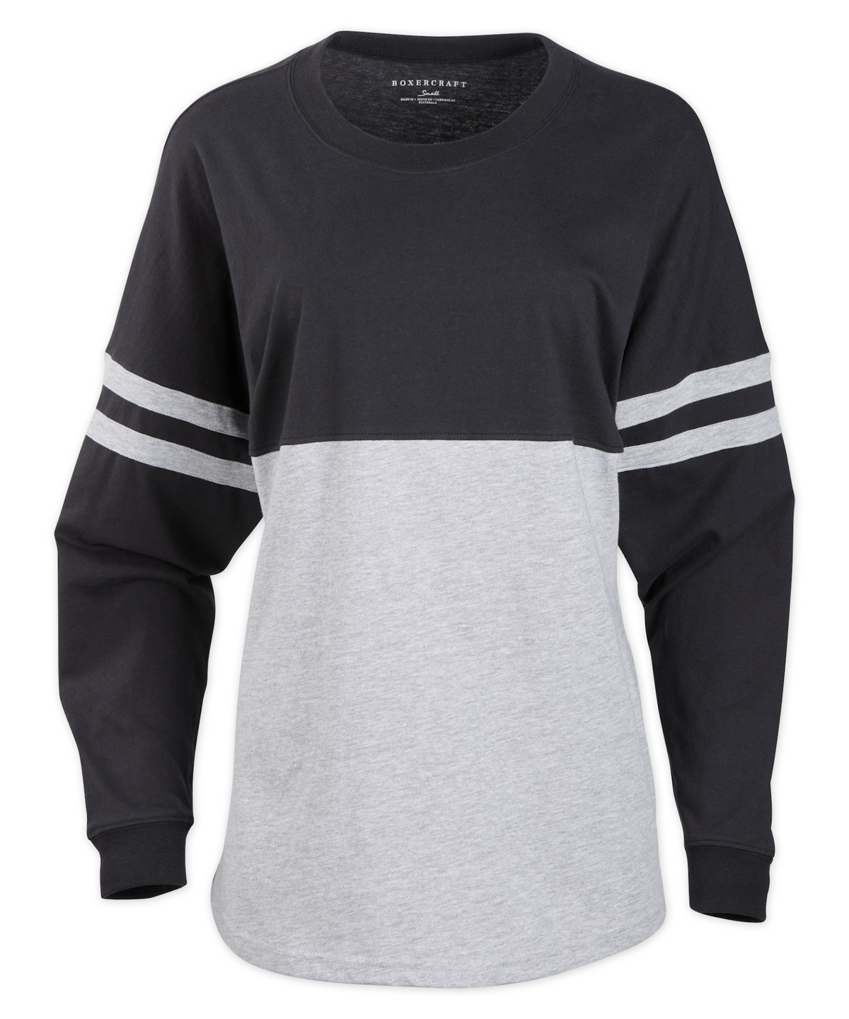 Boxercraft BW3514 Women's Pom Pom Jersey - Black/Oxford - Ghost Front | Black/Oxford