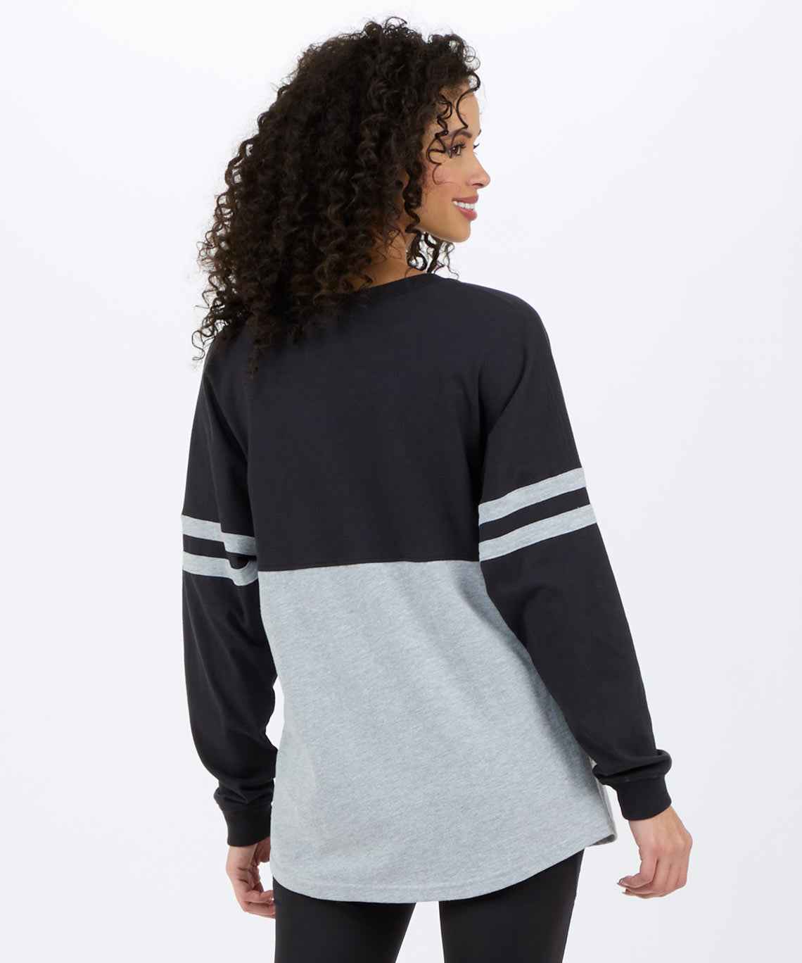 Boxercraft BW3514 Women's Pom Pom Jersey - Black/Oxford - Back | Black/Oxford