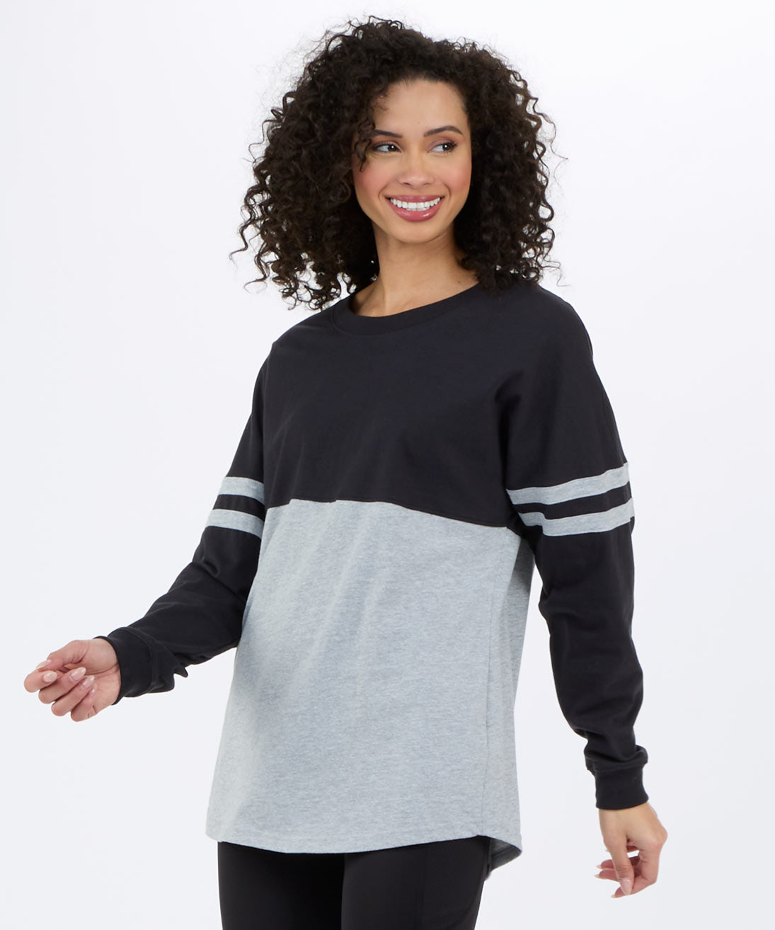 Boxercraft BW3514 Women's Pom Pom Jersey - Black/Oxford - Front | Black/Oxford