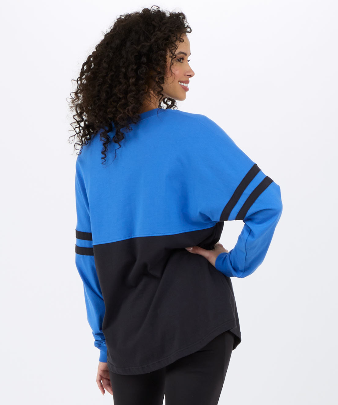 Boxercraft BW3514 Women's Pom Pom Jersey - Coll/Blue/Black - Back | Coll/Blue/Black