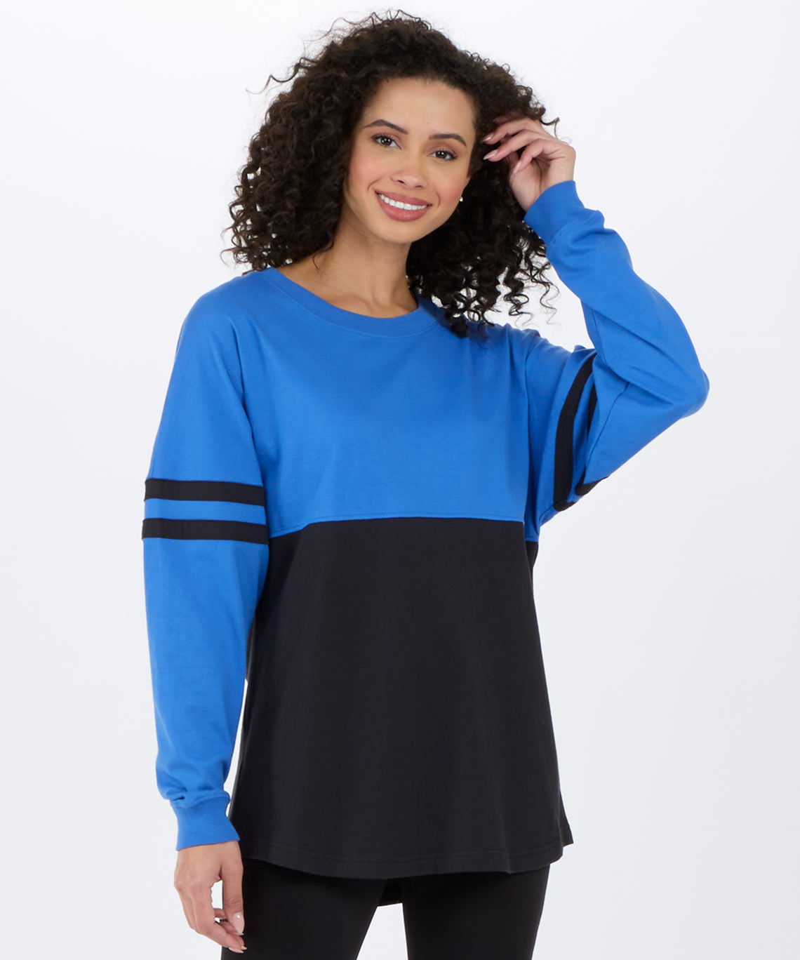 Boxercraft BW3514 Women's Pom Pom Jersey - Coll/Blue/Black - Front | Coll/Blue/Black