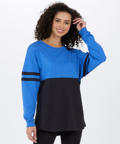 Boxercraft BW3514 Women's Pom Pom Jersey - Coll/Blue/Black - Front | Coll/Blue/Black