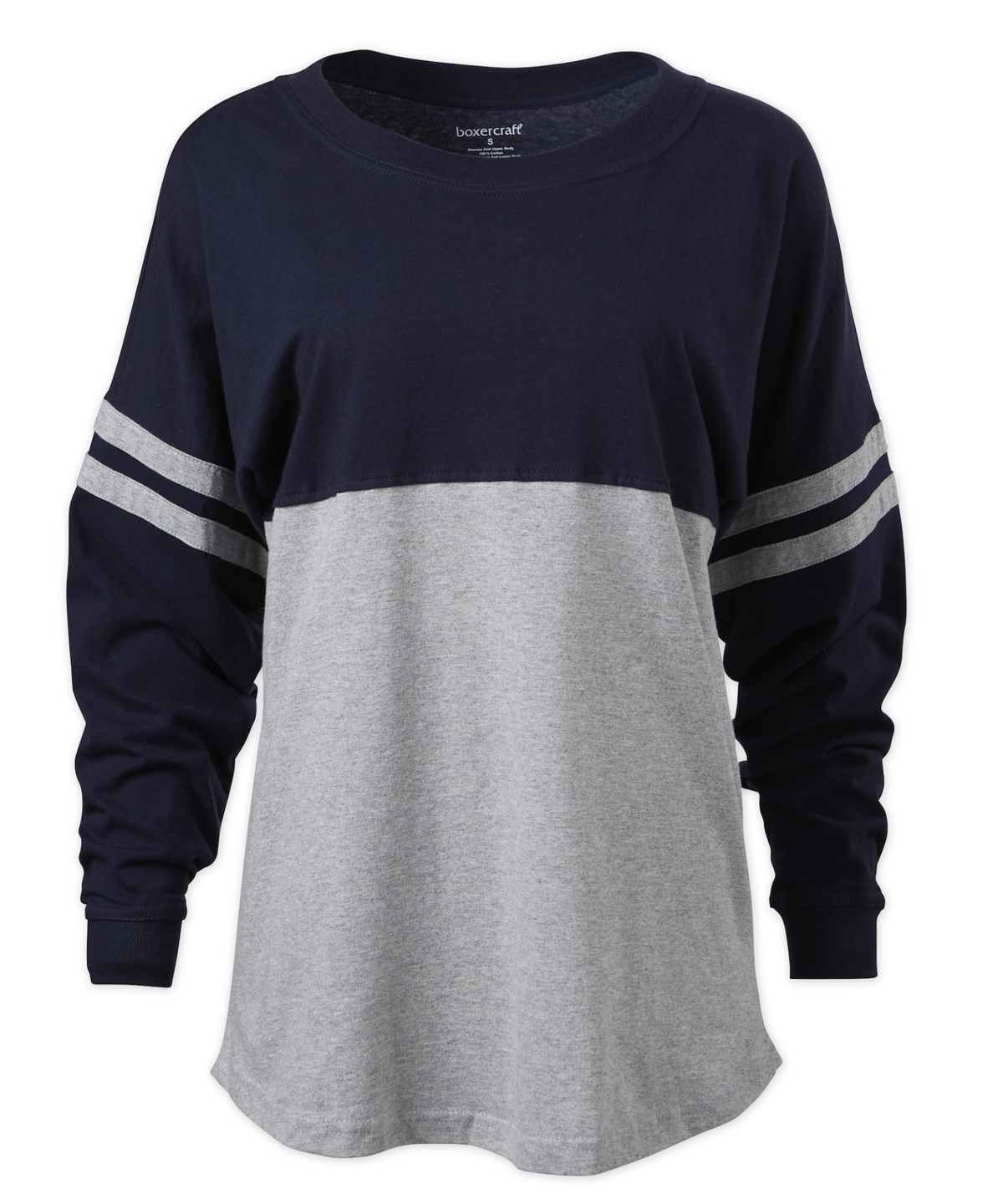 Boxercraft BW3514 Women's Pom Pom Jersey - Navy/Oxford - Ghost Front | Navy/Oxford