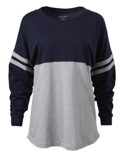 Boxercraft BW3514 Women's Pom Pom Jersey - Navy/Oxford - Ghost Front | Navy/Oxford
