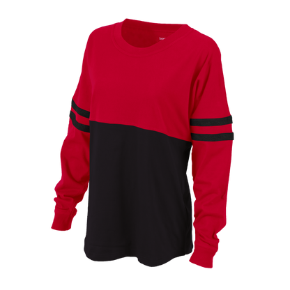 Boxercraft BW3514 Women's Pom Pom Jersey - Red/Black - Ghost Front | Red/Black