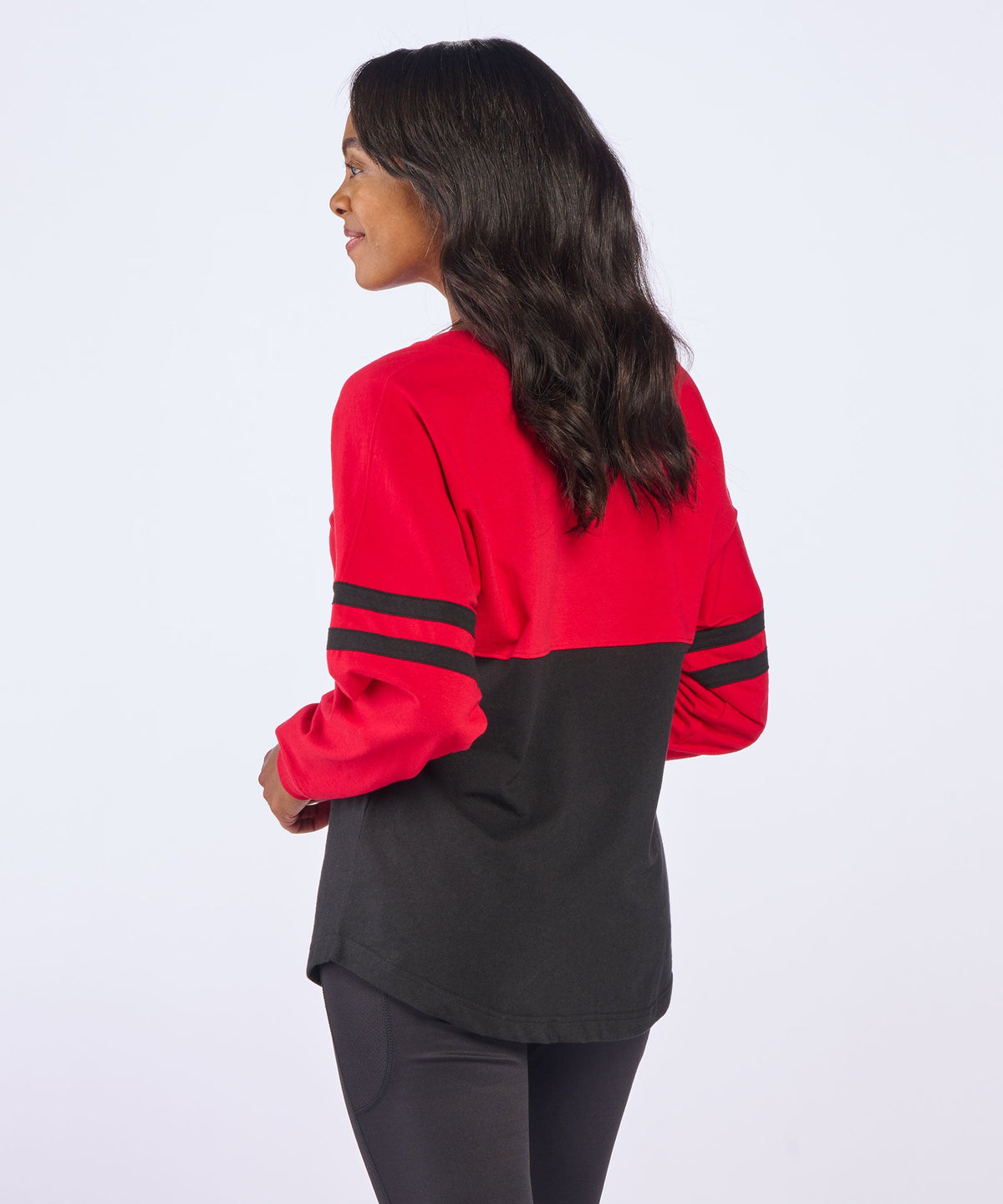 Boxercraft BW3514 Women's Pom Pom Jersey - Red/Black - Back | Red/Black