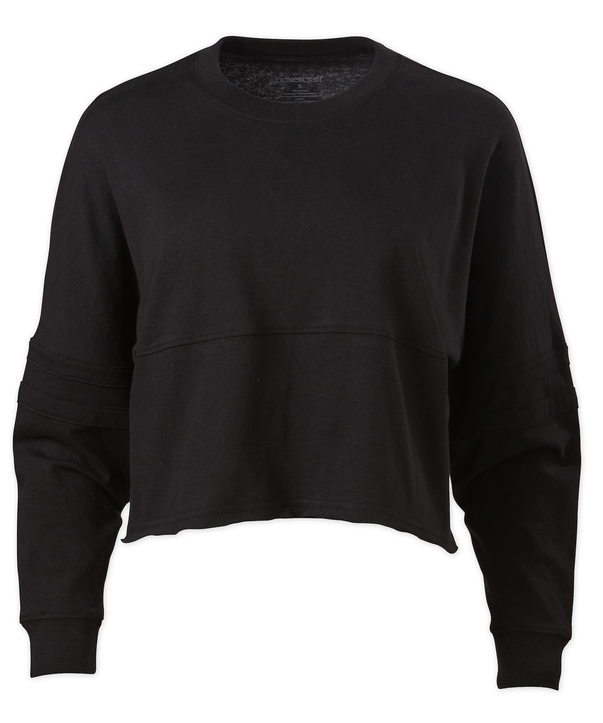Women's Cropped Retro Jersey – Cropped Vintage-Inspired Jersey Top in Black