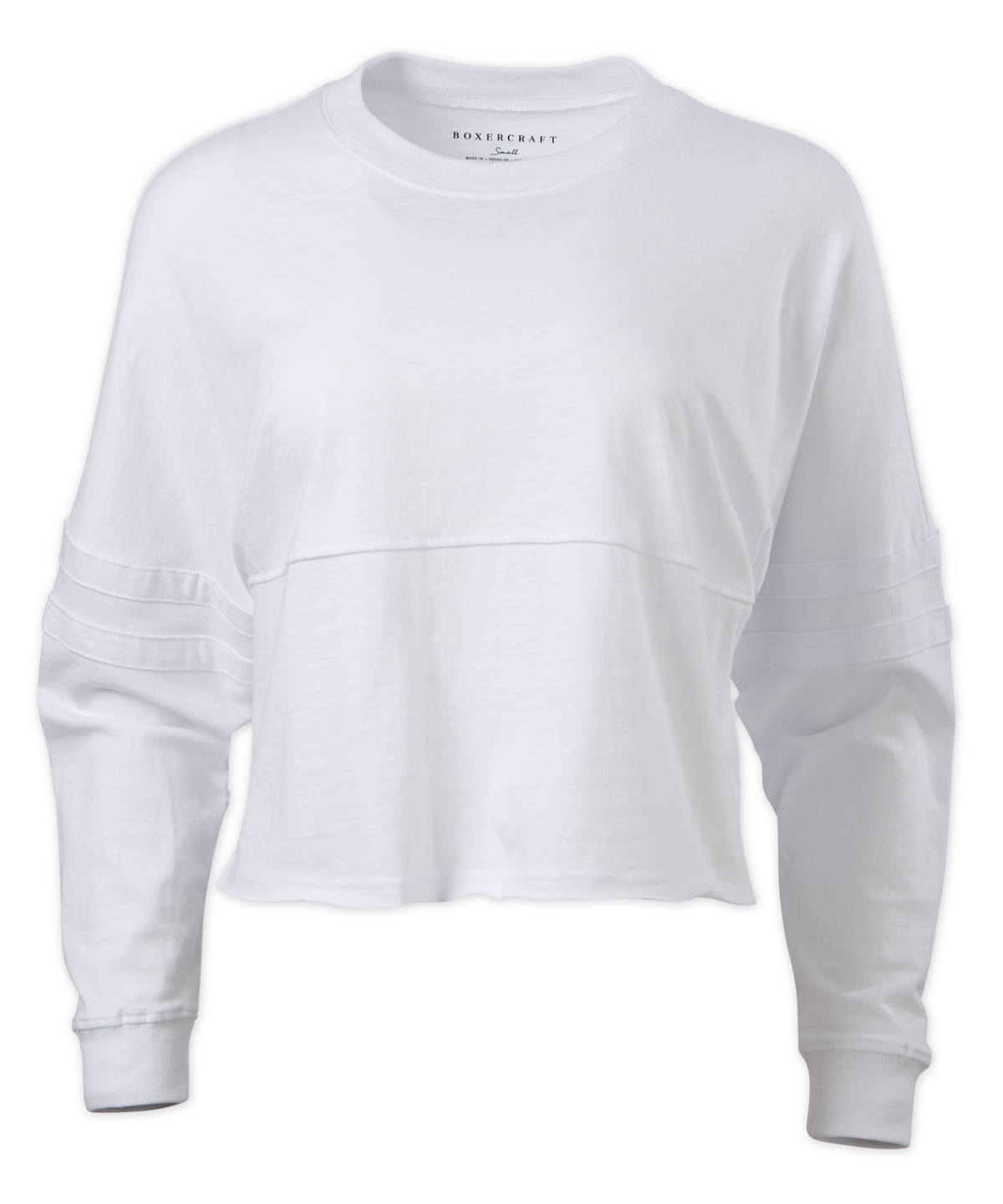 Women's Cropped Retro Jersey – Cropped Vintage-Inspired Jersey Top in White