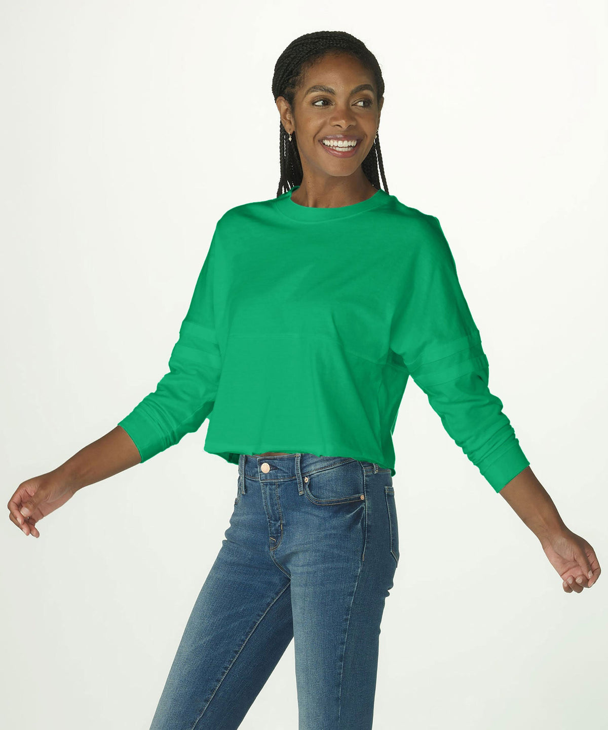 Women's Cropped Retro Jersey – Cropped Vintage-Inspired Jersey Top in Shamrock