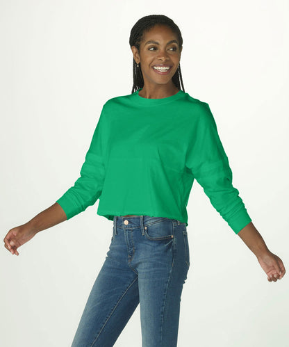 Women's Cropped Retro Jersey – Cropped Vintage-Inspired Jersey Top in Shamrock