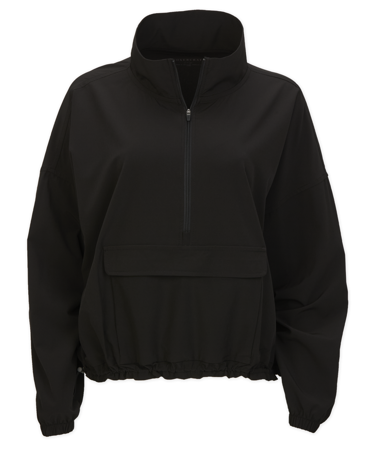Women's Stretch Woven Quarter Zip – Lightweight Stretch 1/4 Zip Pullover in Black