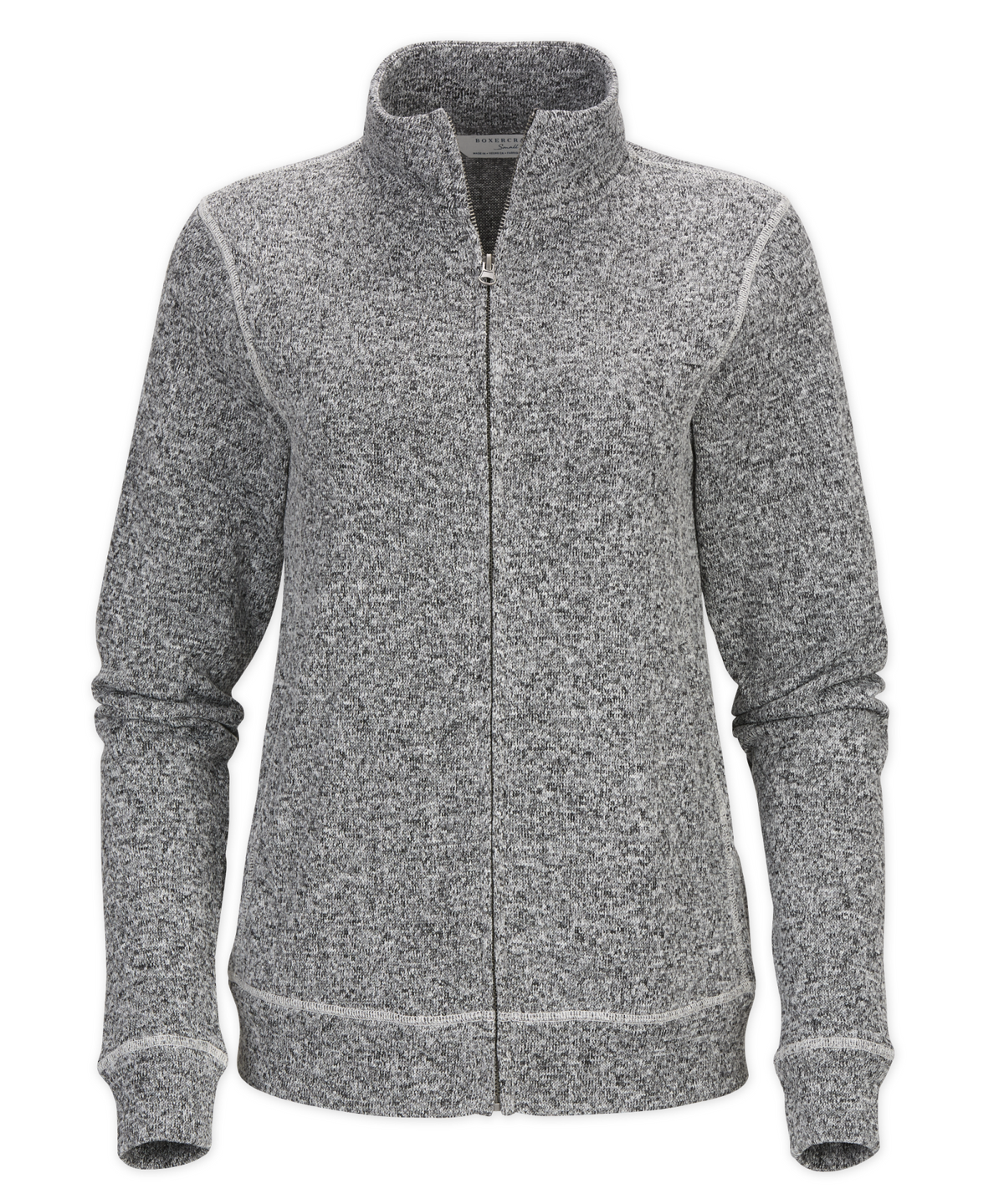 Women's Alpine Fleece Full Zip – Double Knit Fleece Full Zip Jacket in Black Heather