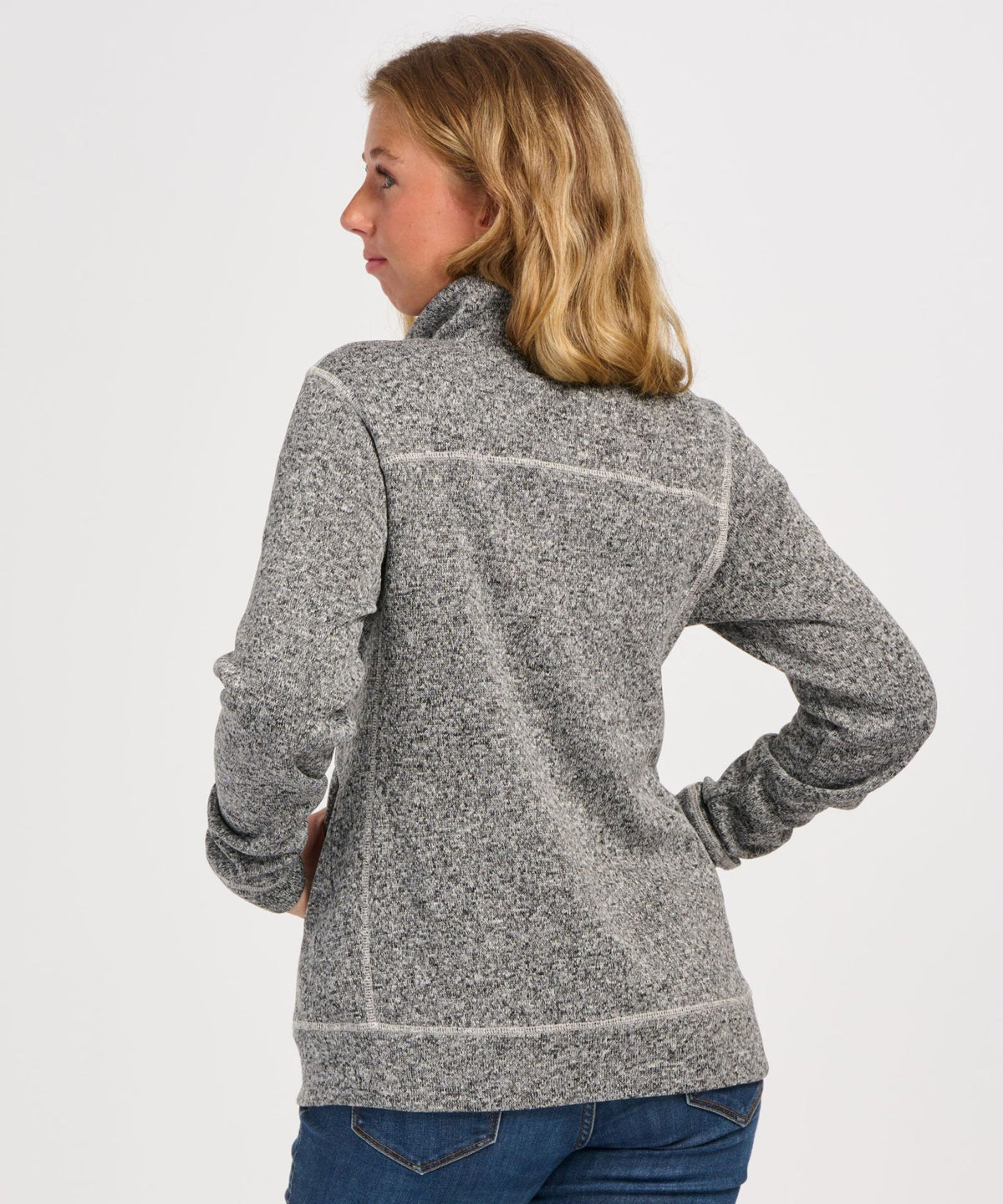 Women's Alpine Fleece Full Zip – Double Knit Fleece Full Zip Jacket in Black Heather
