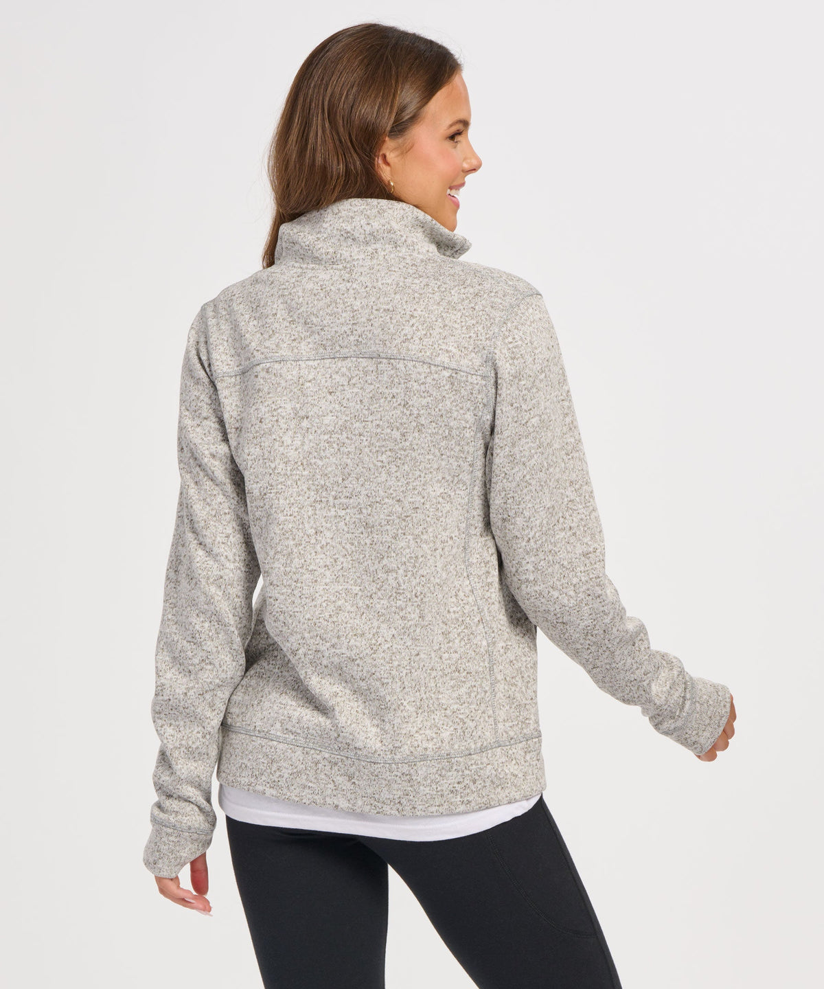 Women's Alpine Fleece Full Zip – Double Knit Fleece Full Zip Jacket in Oxford Heather