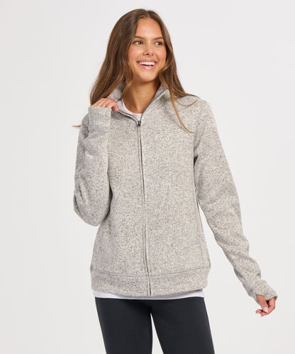 Women's Alpine Fleece Full Zip – Double Knit Fleece Full Zip Jacket in Oxford Heather