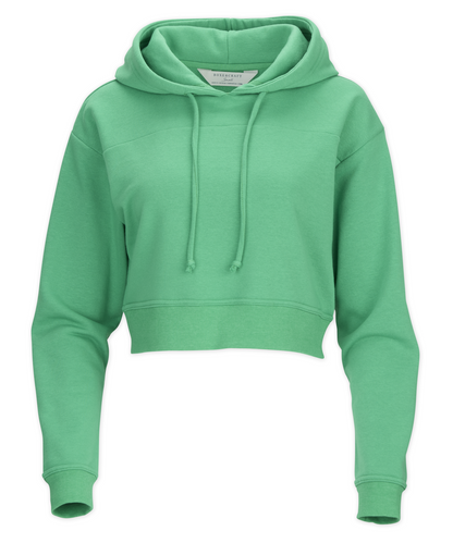 Women's Fleece Cropped Hoodie – Cropped Pullover Fleece Hooded Sweatshirt in Shamrock