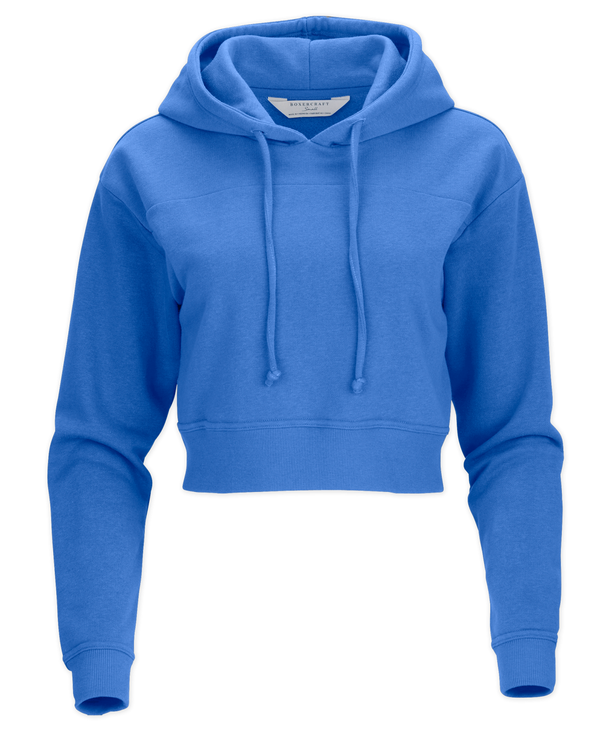 Women's Fleece Cropped Hoodie – Cropped Pullover Fleece Hooded Sweatshirt in Electric Royal