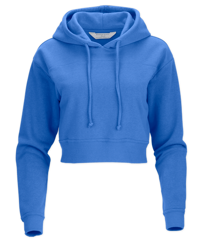 Women's Fleece Cropped Hoodie – Cropped Pullover Fleece Hooded Sweatshirt in Electric Royal
