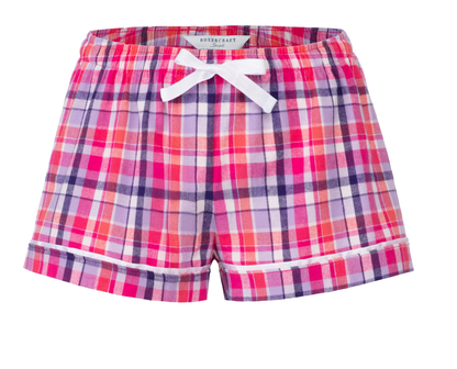 Boxercraft BW6501 Women's Flannel Shorts - Pink Harmony Plaid - Ghost Front | Pink Harmony Plaid