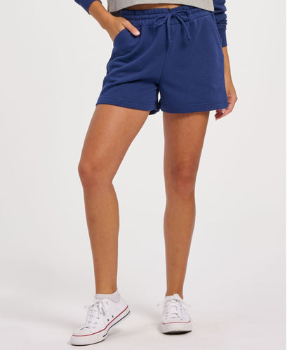 Women's Fleece Shorts – Soft Fleece Lounge Sweat Shorts in Navy