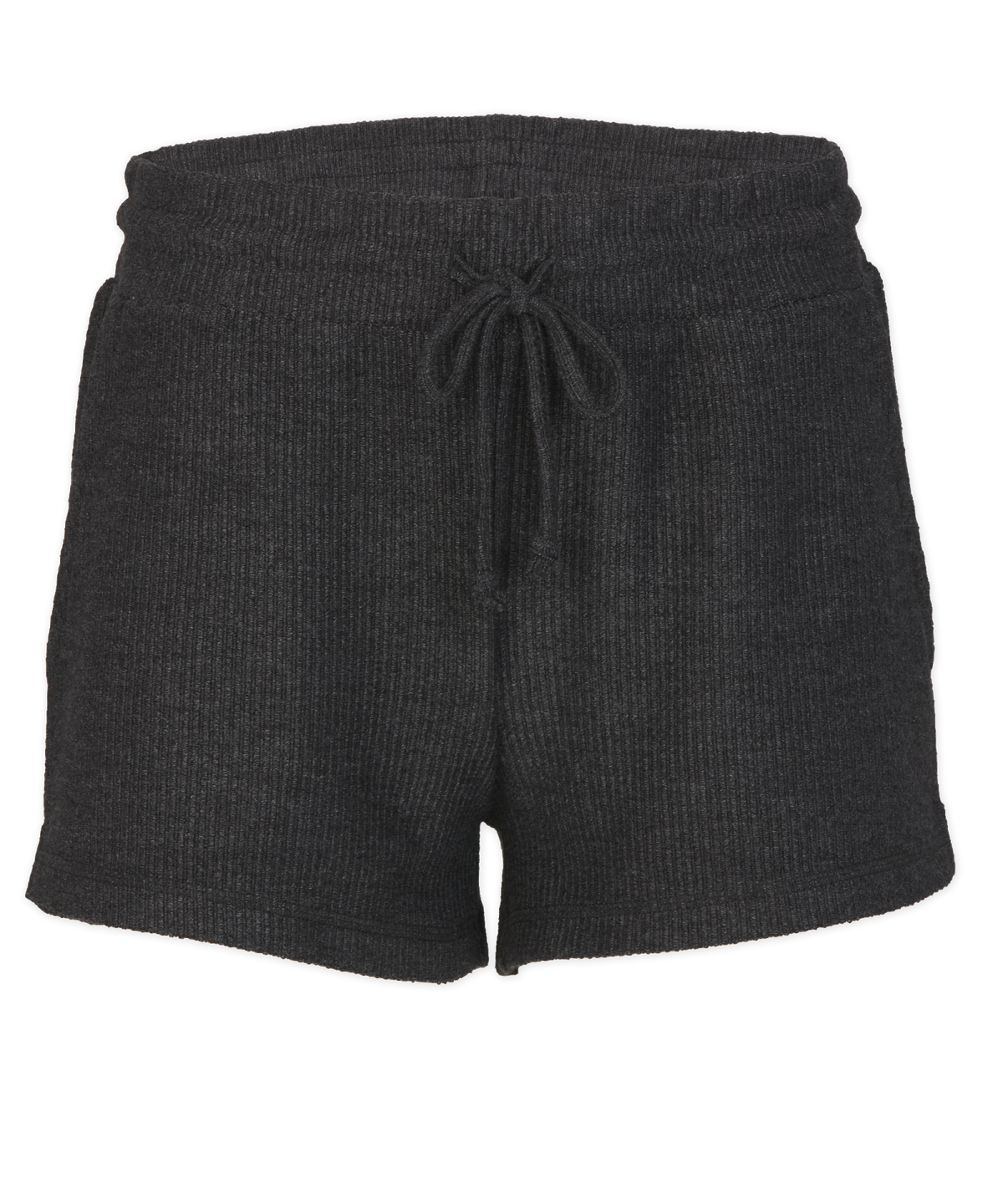 Women's Rib Knit Corded Short – Rib Knit Corded Lounge Shorts in Black