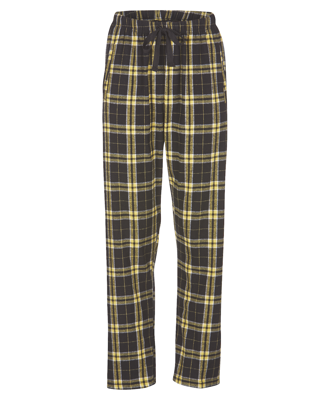 Boxercraft BW6620 Women's Haley Flannel Pants - Black/Gold Plaid - Ghost Front | Black/Gold Plaid