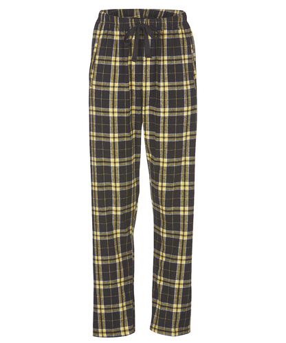 Boxercraft BW6620 Women's Haley Flannel Pants - Black/Gold Plaid - Ghost Front | Black/Gold Plaid