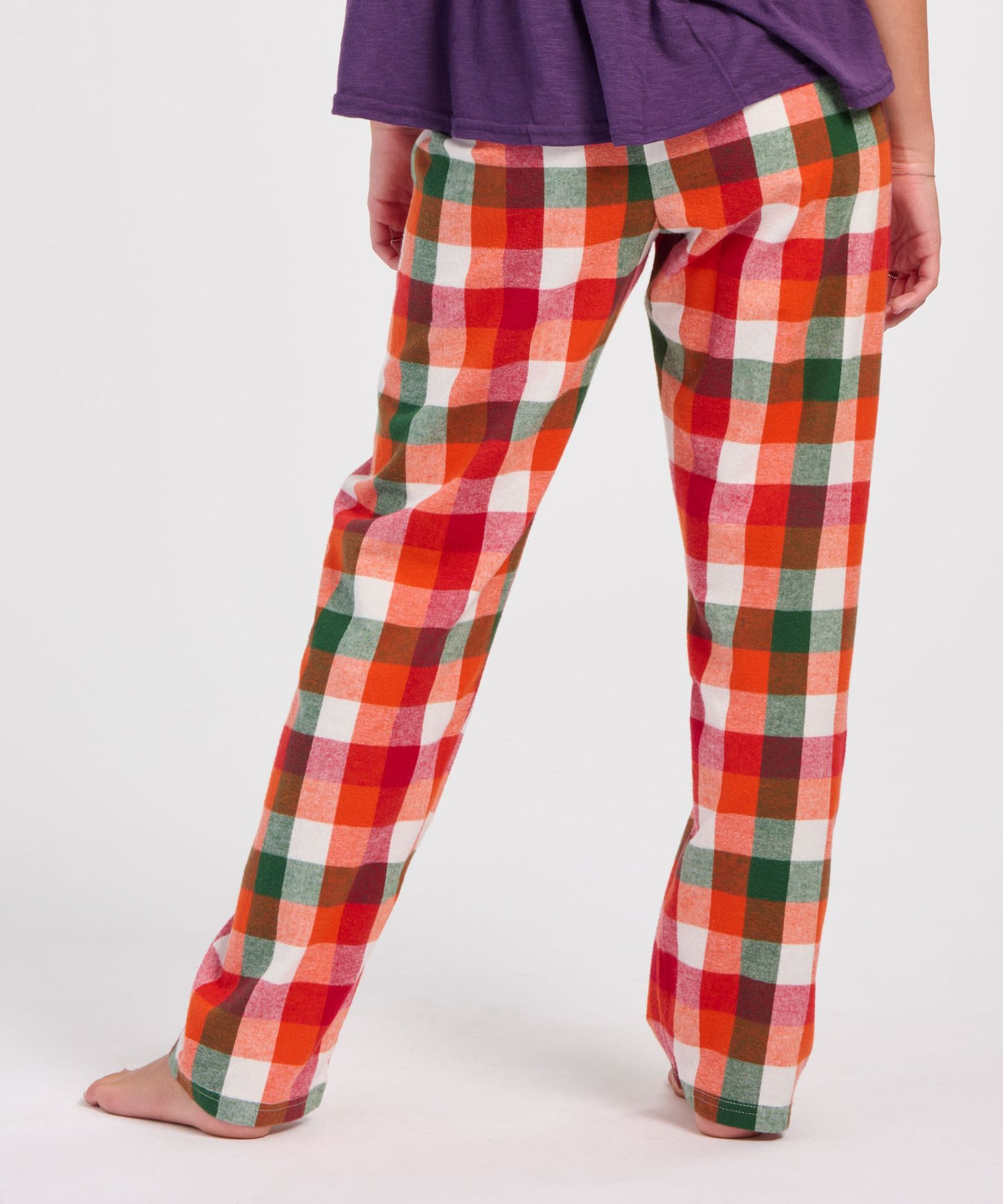 Boxercraft BW6620 Women's Haley Flannel Pants - Autumn Buffalo Plaid - Back | Autumn Buffalo Plaid
