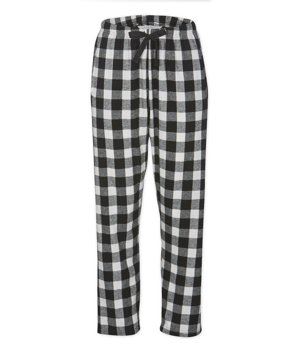 Boxercraft BW6620 Women's Haley Flannel Pants - Black/White Buffalo Plaid - Ghost Front | Black/White Buffalo Plaid