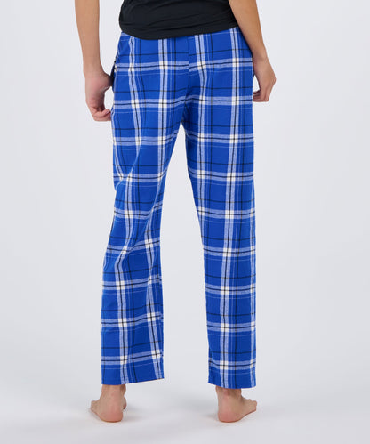 Boxercraft BW6620 Women's Haley Flannel Pants - Electric Royal Carnegie Plaid - Back | Electric Royal Carnegie Plaid