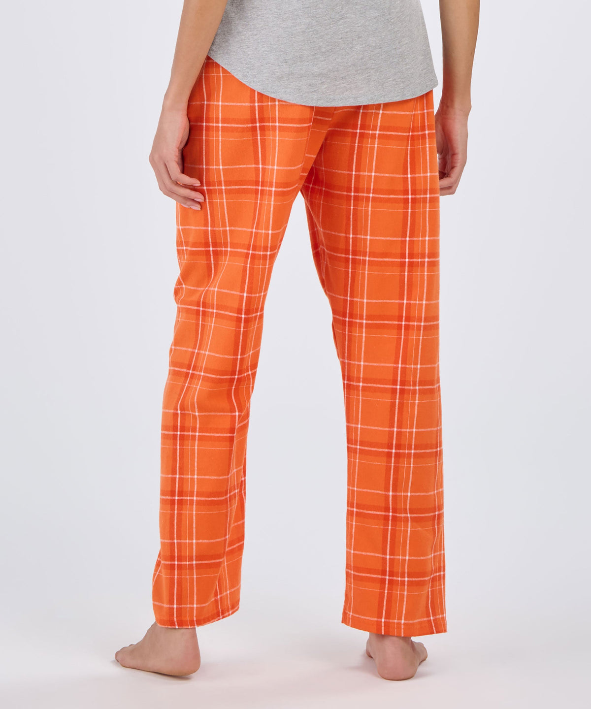 Boxercraft BW6620 Women's Haley Flannel Pants - Orange Carnegie Plaid - Back | Orange Carnegie Plaid