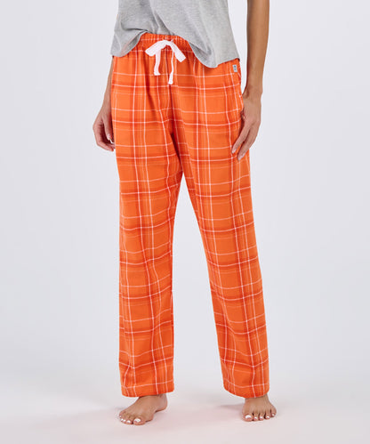 Boxercraft BW6620 Women's Haley Flannel Pants - Orange Carnegie Plaid - Front | Orange Carnegie Plaid