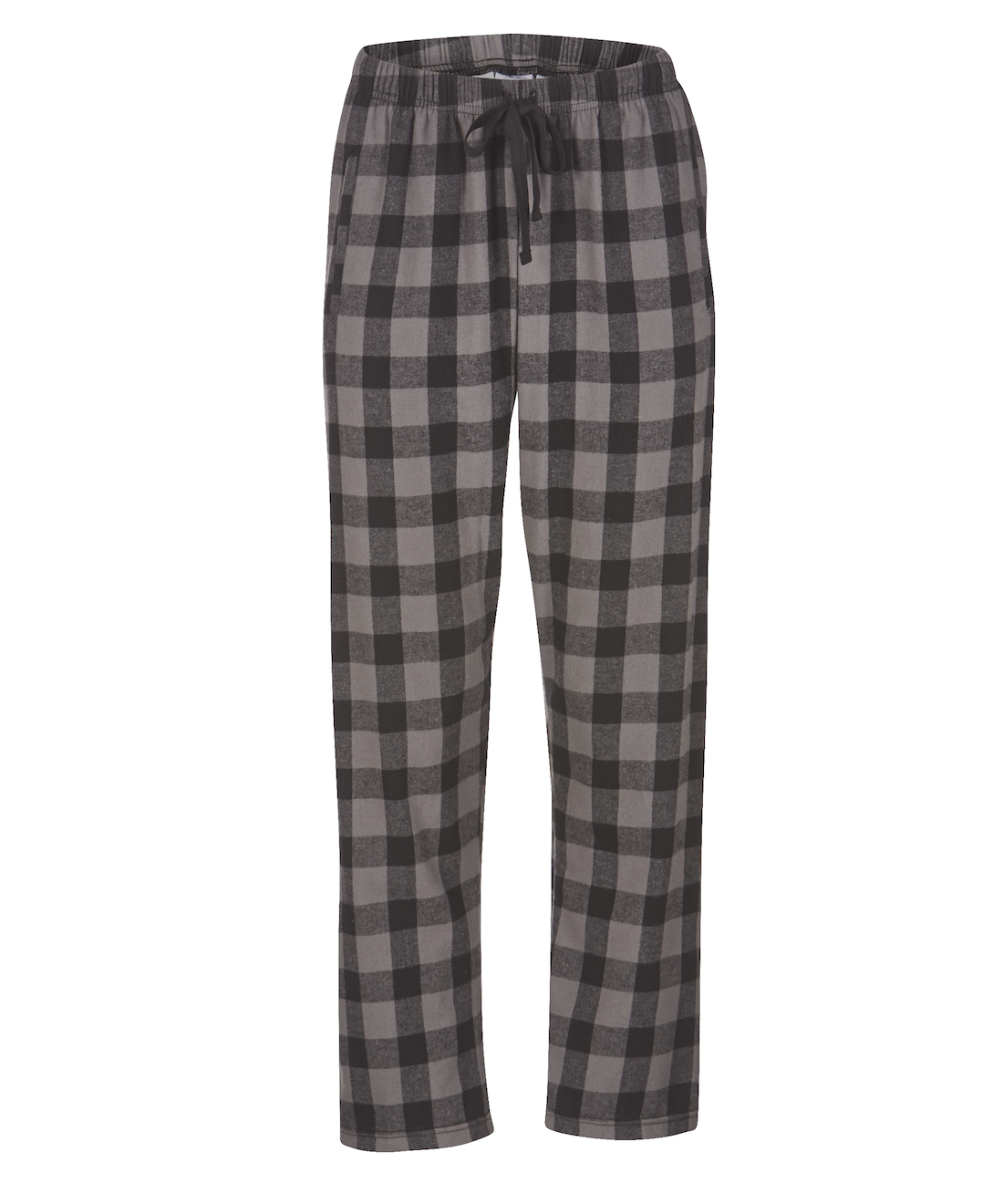Boxercraft BW6620 Women's Haley Flannel Pants - Charcoal/Black Buffalo Plaid - Ghost Front | Charcoal/Black Buffalo Plaid