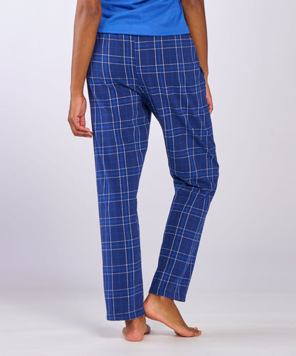Boxercraft BW6620 Women's Haley Flannel Pants - Navy Field Day Plaid - Back | Navy Field Day Plaid