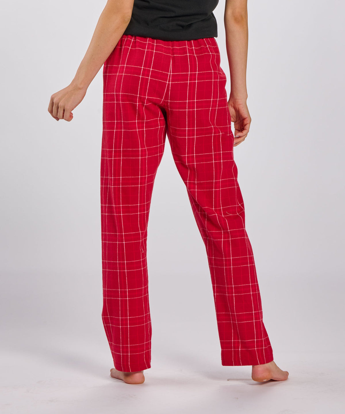 Boxercraft BW6620 Women's Haley Flannel Pants - Crimson Field Day Plaid - Back | Crimson Field Day Plaid