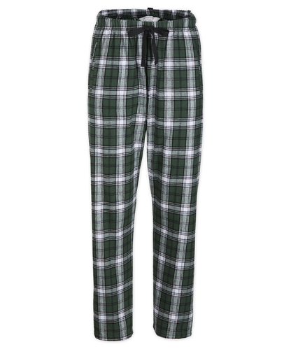Boxercraft BW6620 Women's Haley Flannel Pants - Green/White Plaid - Ghost Front | Green/White Plaid