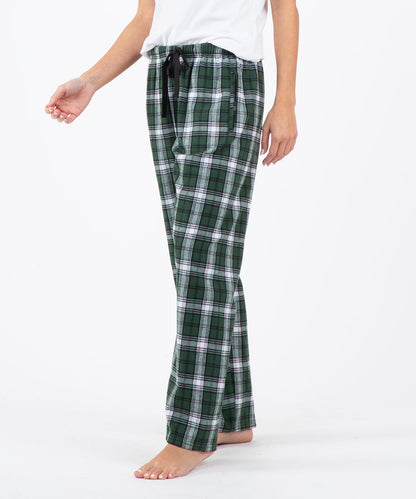 Boxercraft BW6620 Women's Haley Flannel Pants - Green/White Plaid - Front | Green/White Plaid