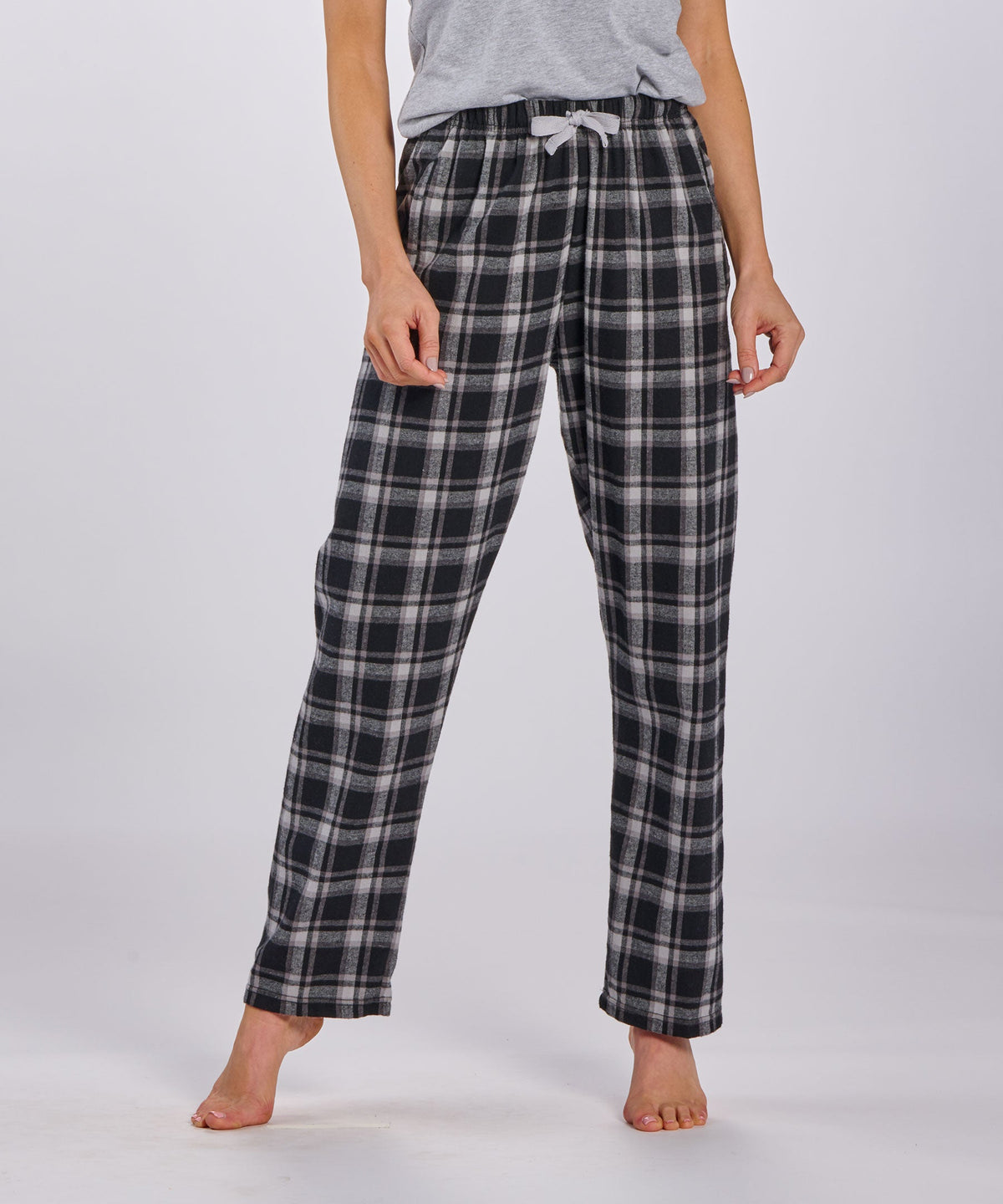 Boxercraft BW6620 Women's Haley Flannel Pants - Heritage Black Plaid - Front | Heritage Black Plaid