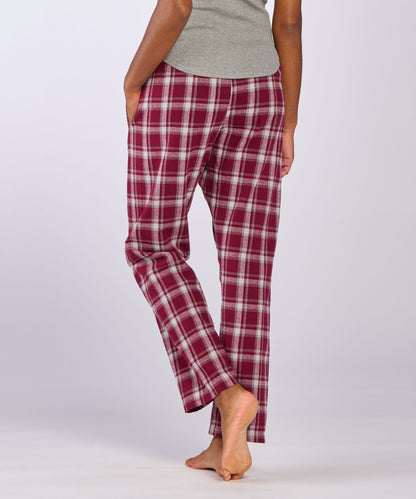 Boxercraft BW6620 Women's Haley Flannel Pants - Heritage Maroon Plaid - Back | Heritage Maroon Plaid