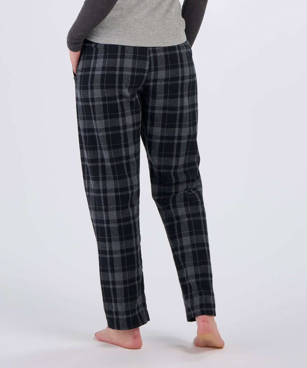 Boxercraft BW6620 Women's Haley Flannel Pants - Black Jordan Plaid - Back | Black Jordan Plaid