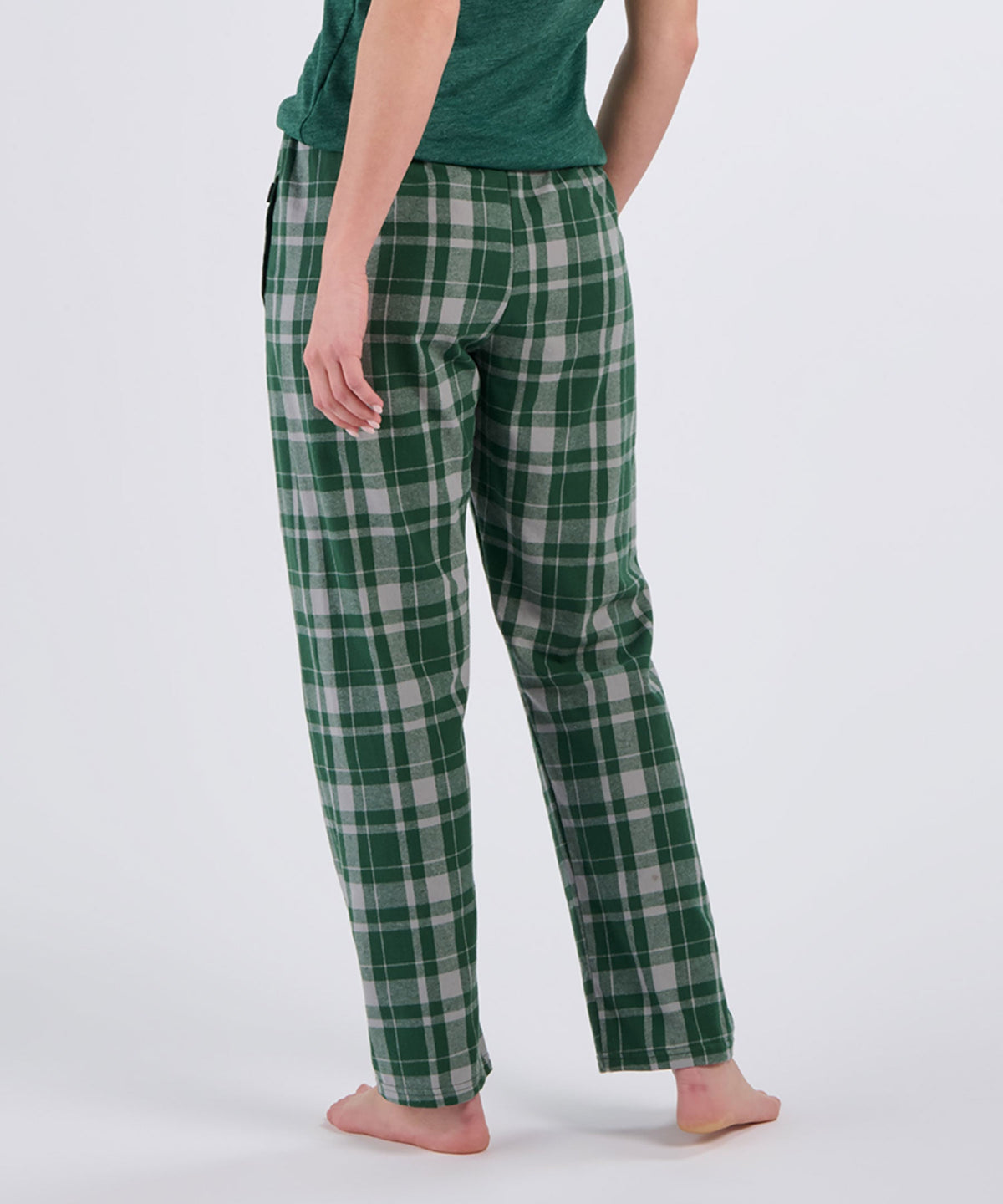 Boxercraft BW6620 Women's Haley Flannel Pants - Green Jordan Plaid - Back | Green Jordan Plaid