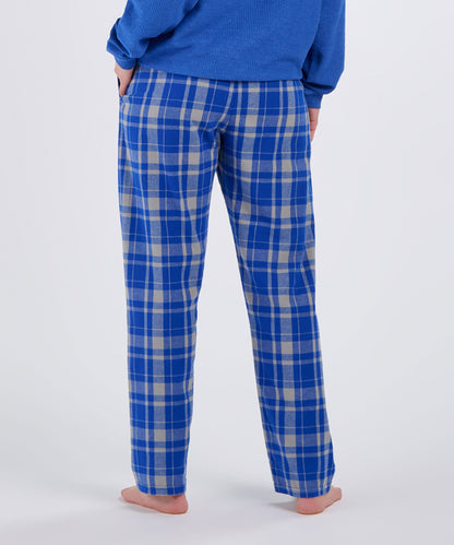 Boxercraft BW6620 Women's Haley Flannel Pants - Electric Royal Jordan Plaid - Back | Electric Royal Jordan Plaid
