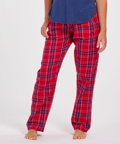 Boxercraft BW6620 Women's Haley Flannel Pants - Brick Red Kingston - Front | Brick Red Kingston