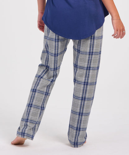Boxercraft BW6620 Women's Haley Flannel Pants - Oxford/Navy Kingston - Back | Oxford/Navy Kingston