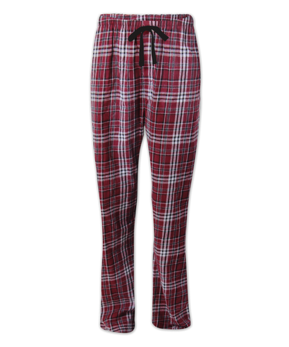 Boxercraft BW6620 Women's Haley Flannel Pants - Maroon Plaid - Ghost Front | Maroon Plaid