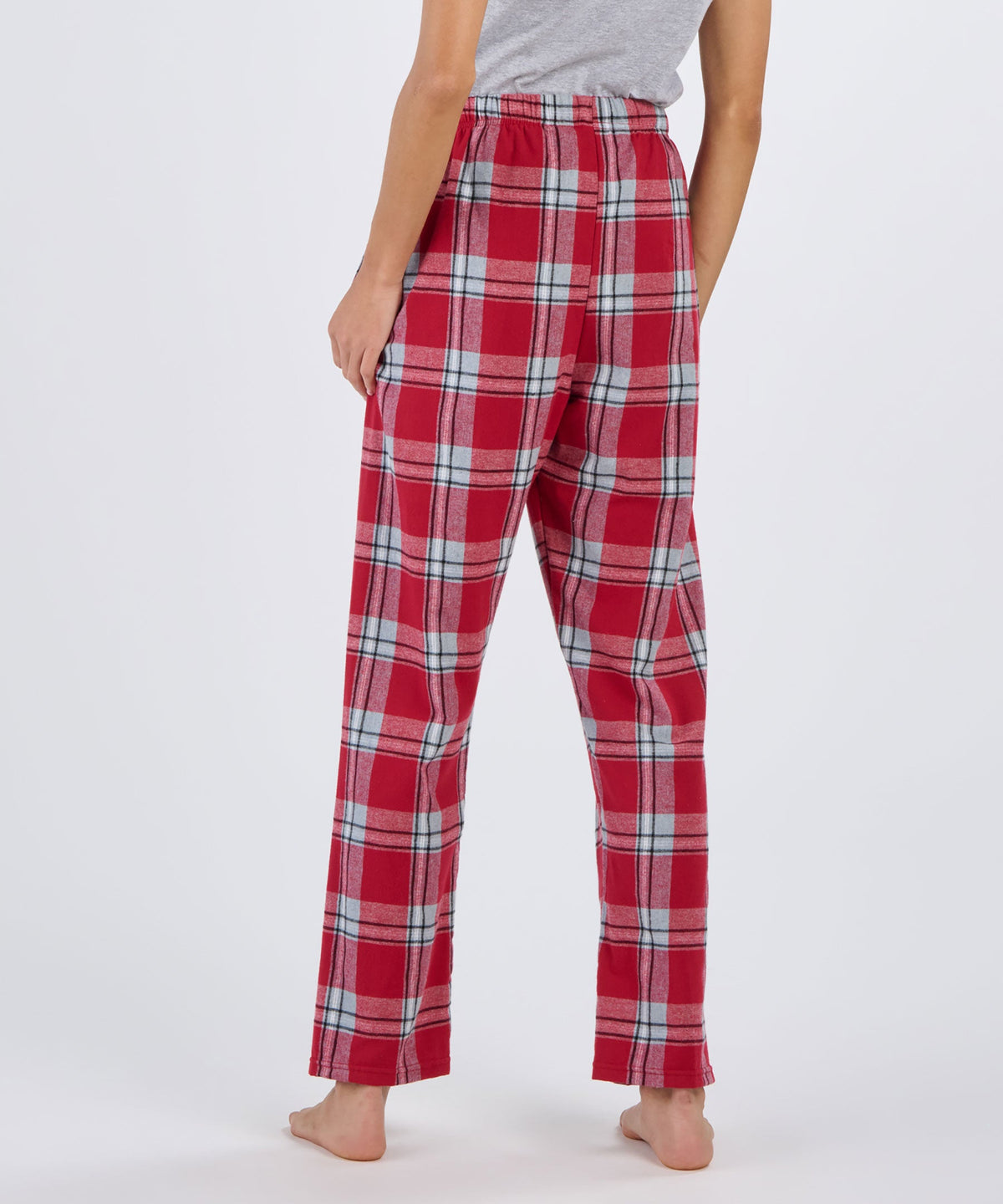 Boxercraft BW6620 Women's Haley Flannel Pants - Red McIntosh Plaid - Back | Red McIntosh Plaid